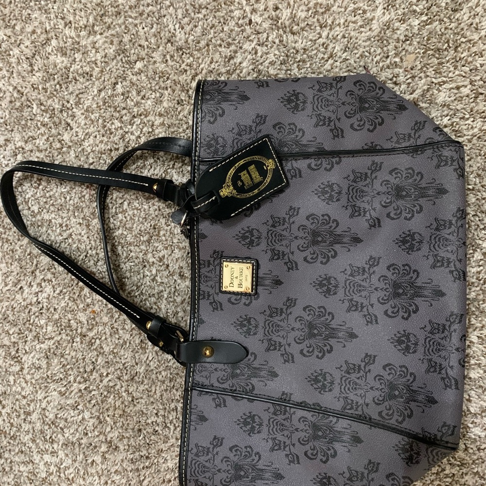 Dooney & Bourke Black and Gray Floral Tote
